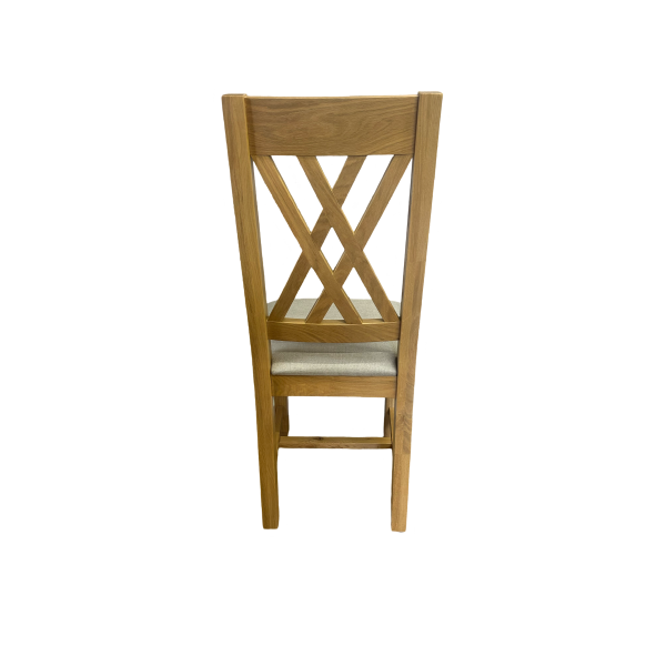 York Oak Double Cross Back Dining Chairs